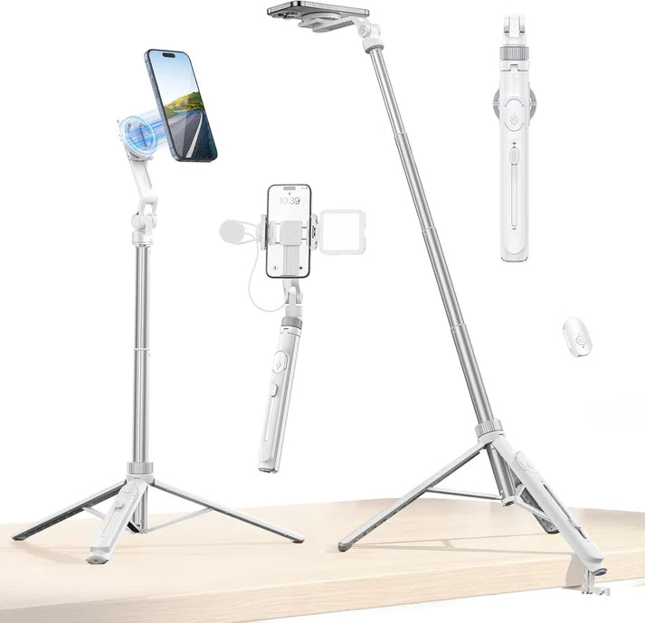 ULANZI TT88 Magnetic Tripod 57" Selfie Stick with Bluetooth Remote & Cold Shoes