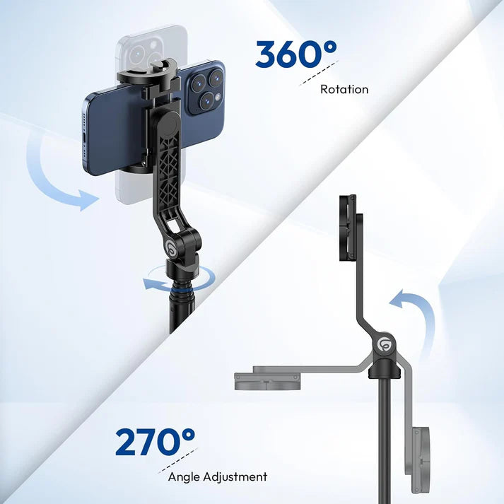 ULANZI TT88 Magnetic Tripod 57" Selfie Stick with Bluetooth Remote & Cold Shoes