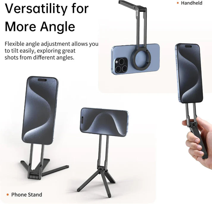 Ulanzi MA30 Magnetic Phone Tripod Stand for iPhone, Android- Aluminum, MagSafe