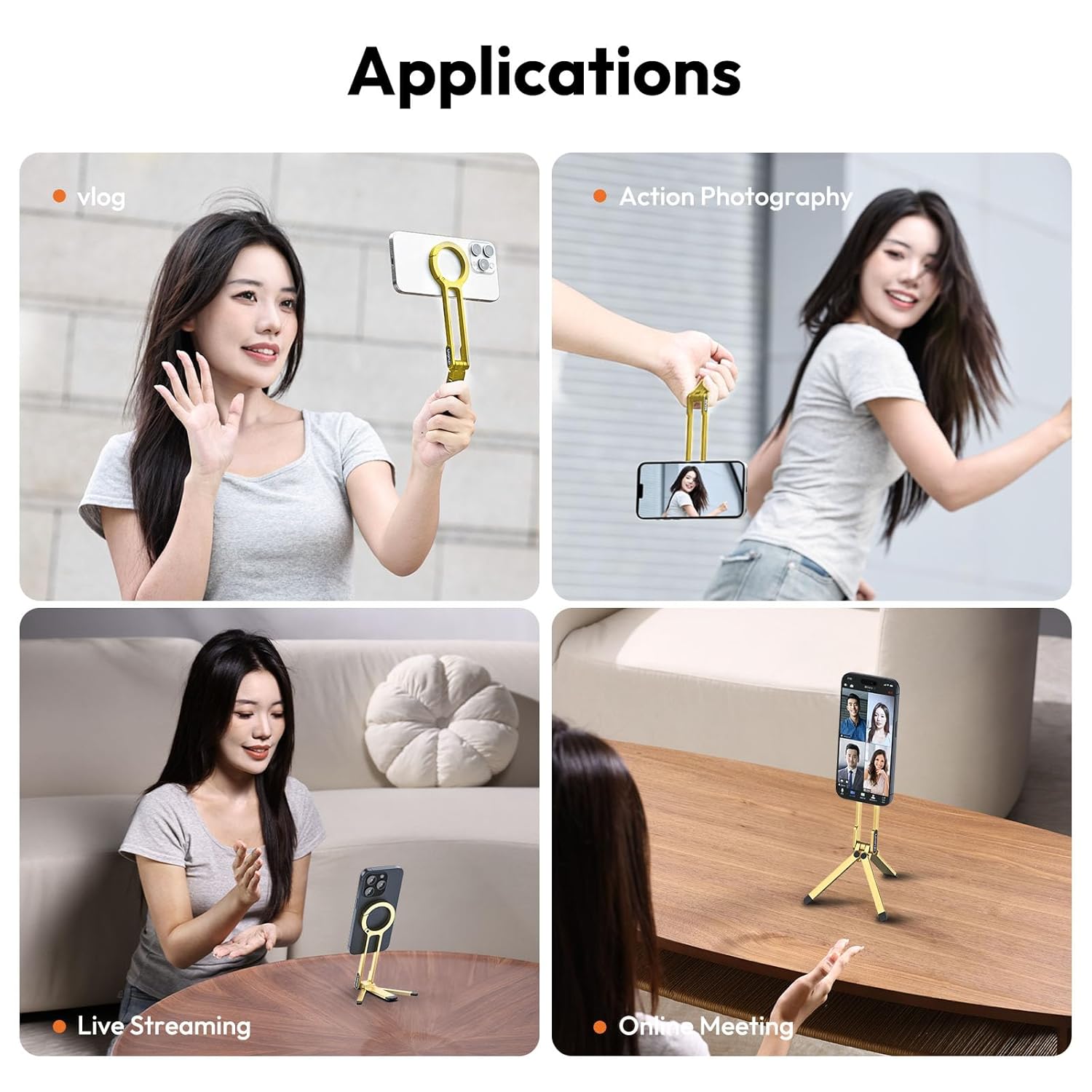 Ulanzi MA30 Magnetic Phone Tripod Stand for iPhone, Android- Aluminum, MagSafe