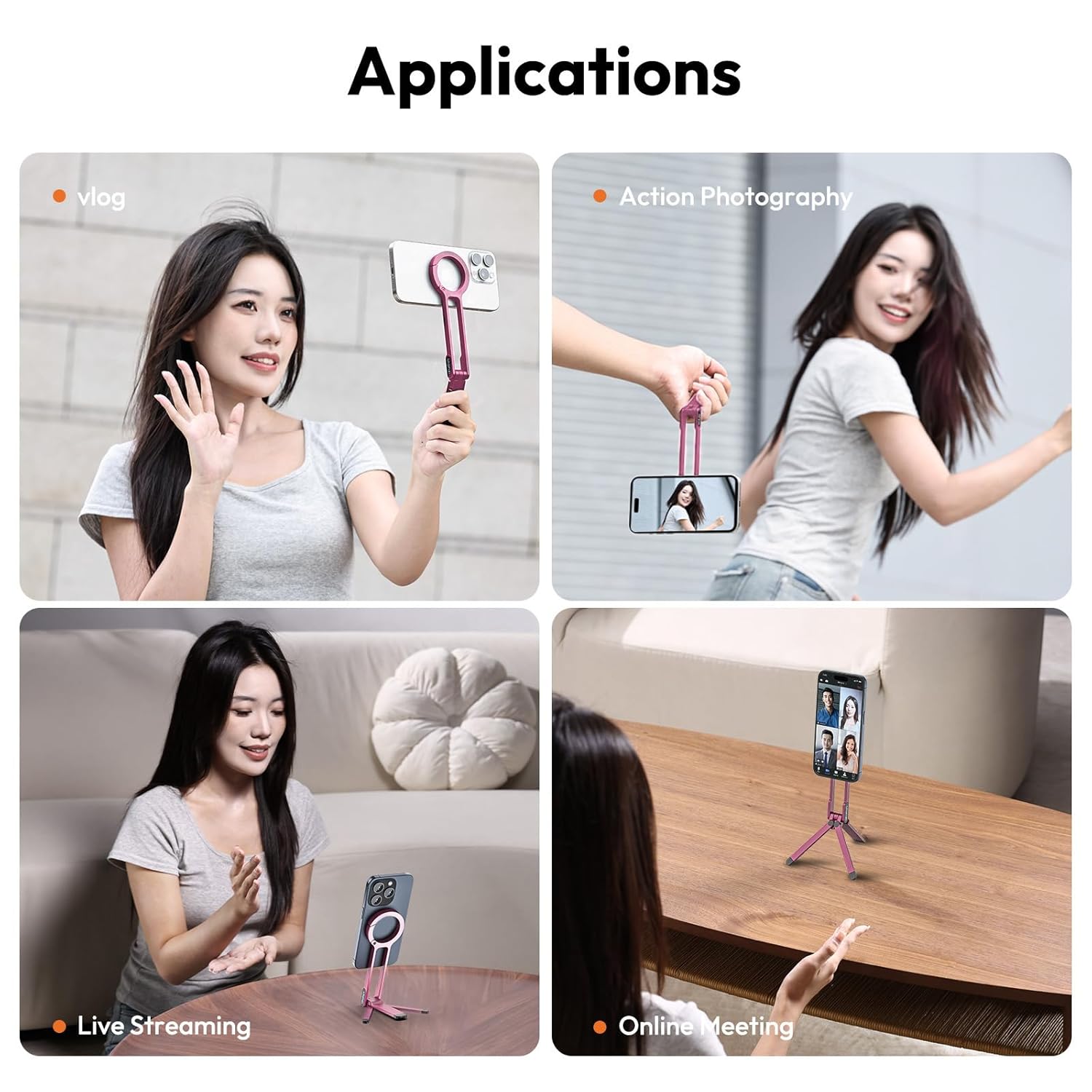 Ulanzi MA30 Magnetic Phone Tripod Stand for iPhone, Android- Aluminum, MagSafe