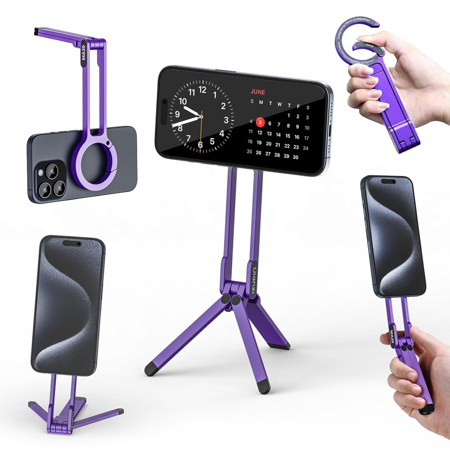 Ulanzi MA30 Magnetic Phone Tripod Stand for iPhone, Android- Aluminum, MagSafe