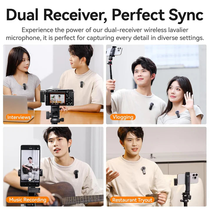ULANZI A100 Wireless Lavalier Microphone - A100 Wireless Lavalier — Studio Sound, Zero Wires.