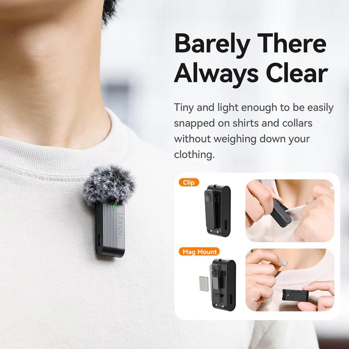 ULANZI A100 Wireless Lavalier Microphone - A100 Wireless Lavalier — Studio Sound, Zero Wires.