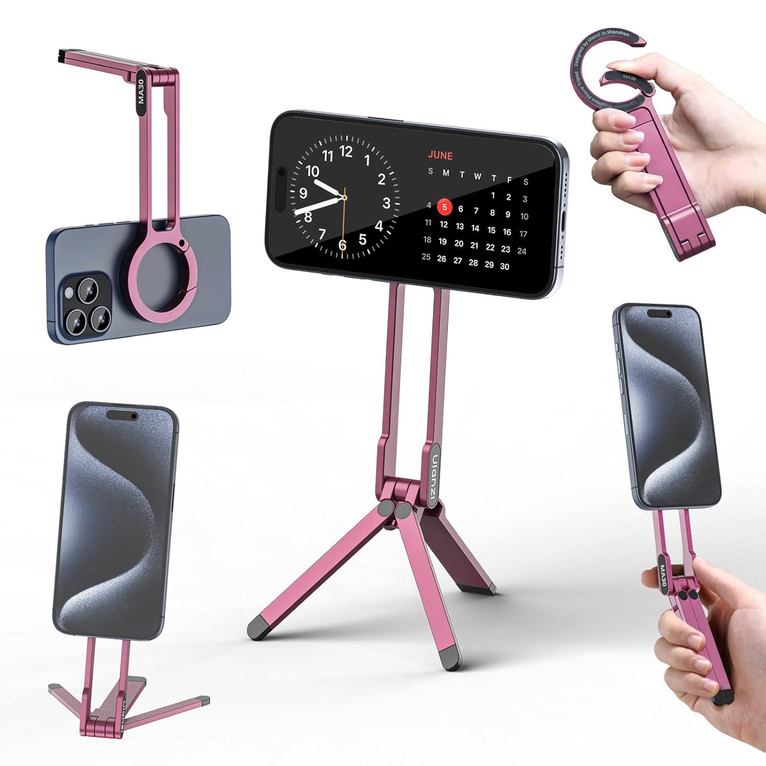 Ulanzi MA30 Magnetic Phone Tripod Stand for iPhone, Android- Aluminum, MagSafe