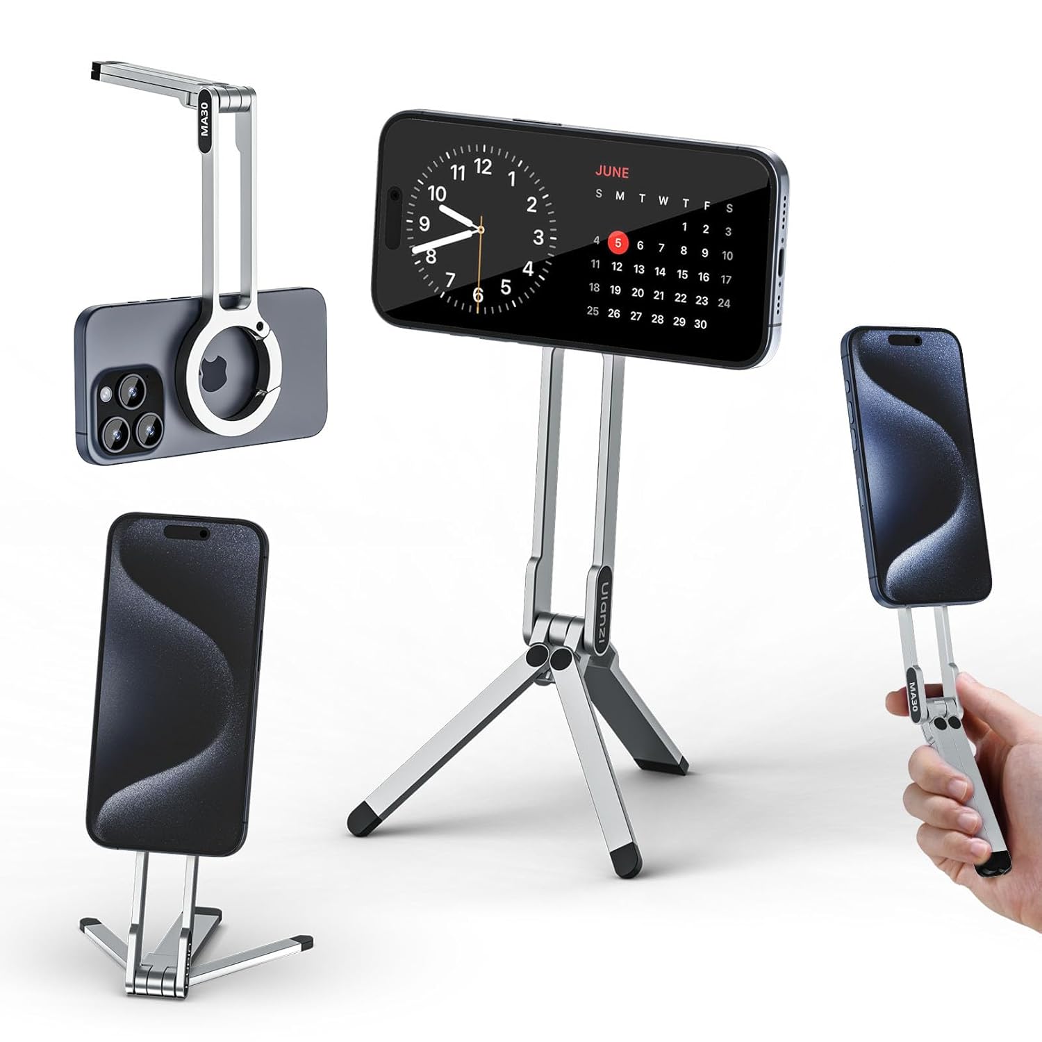 Ulanzi MA30 Magnetic Phone Tripod Stand for iPhone, Android- Aluminum, MagSafe