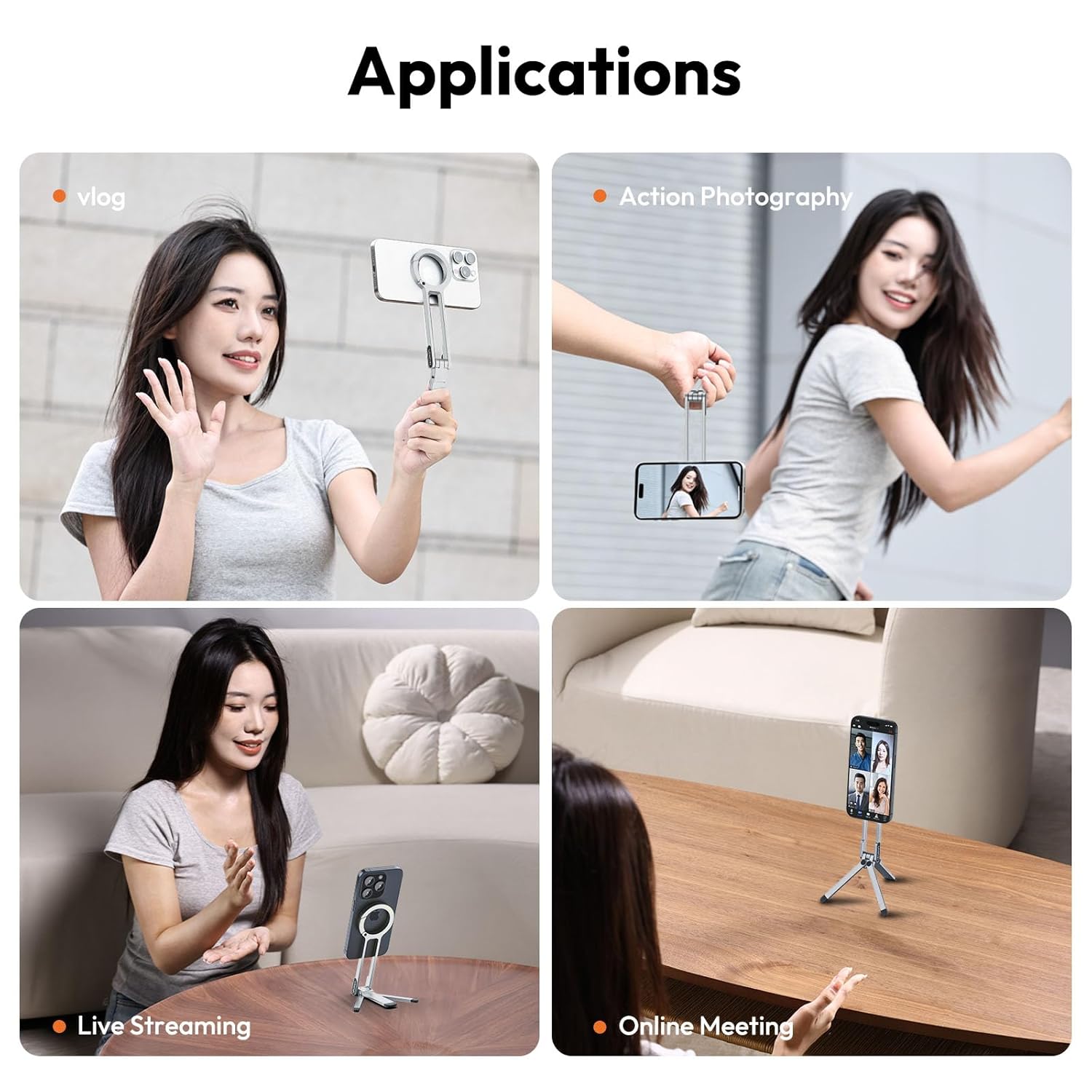 Ulanzi MA30 Magnetic Phone Tripod Stand for iPhone, Android- Aluminum, MagSafe