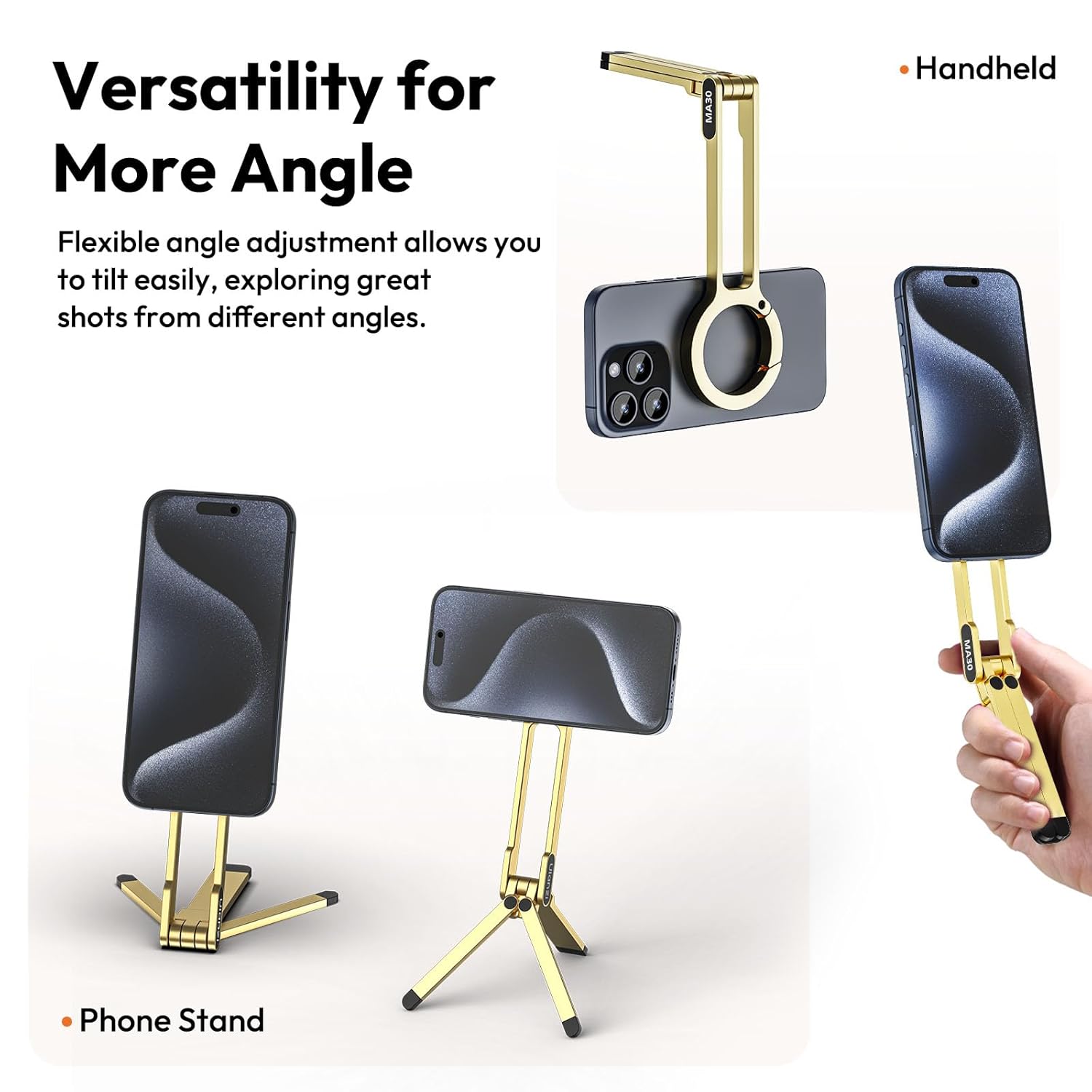 Ulanzi MA30 Magnetic Phone Tripod Stand for iPhone, Android- Aluminum, MagSafe