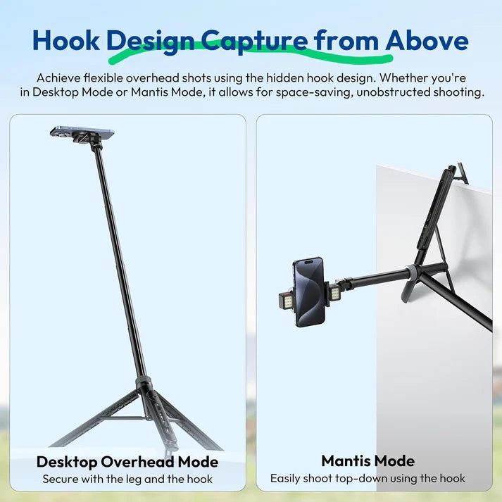 ULANZI TT88 Magnetic Tripod 57" Selfie Stick with Bluetooth Remote & Cold Shoes