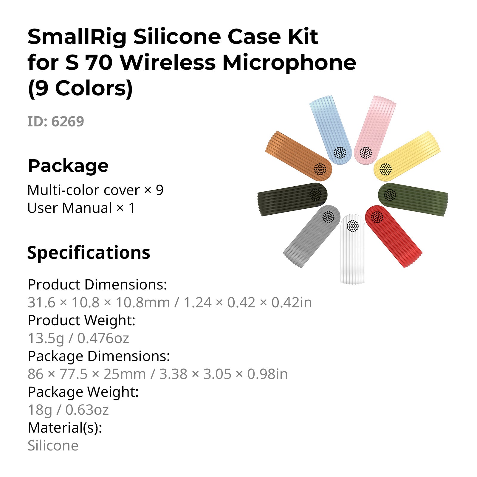 SmallRig S70 Ultra Thin Invisible Wireless Microphone for Vlog, Wedding, Interview