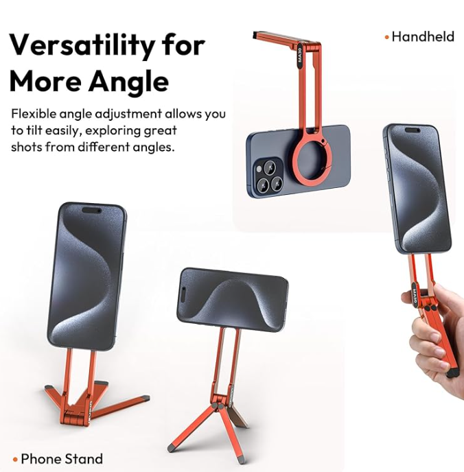 Ulanzi MA30 Magnetic Phone Tripod Stand for iPhone, Android- Aluminum, MagSafe