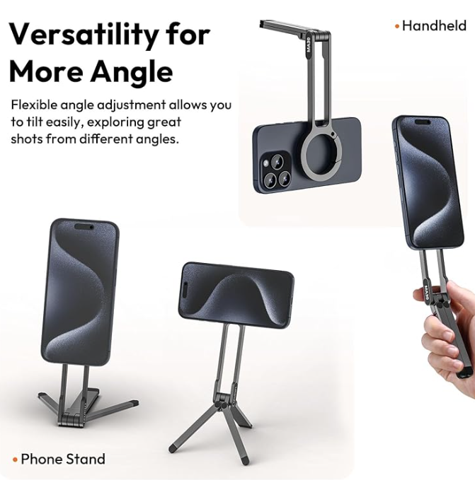 Ulanzi MA30 Magnetic Phone Tripod Stand for iPhone, Android- Aluminum, MagSafe