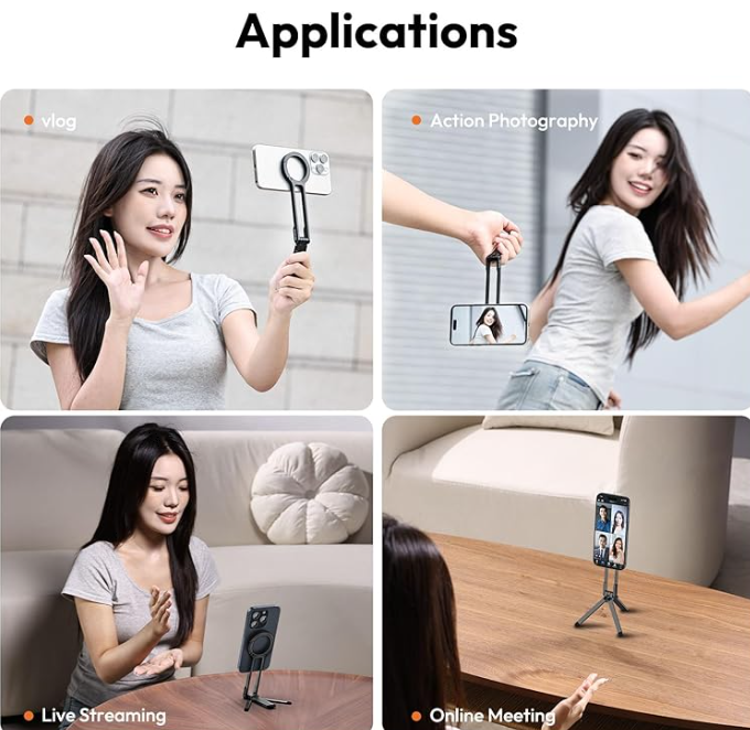 Ulanzi MA30 Magnetic Phone Tripod Stand for iPhone, Android- Aluminum, MagSafe