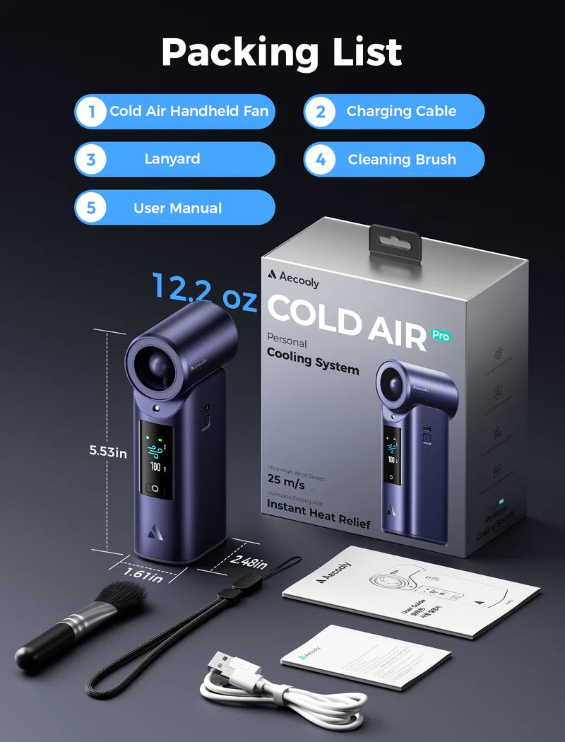 AECooly Cold Air Ultra™ Portable Cooling Fan