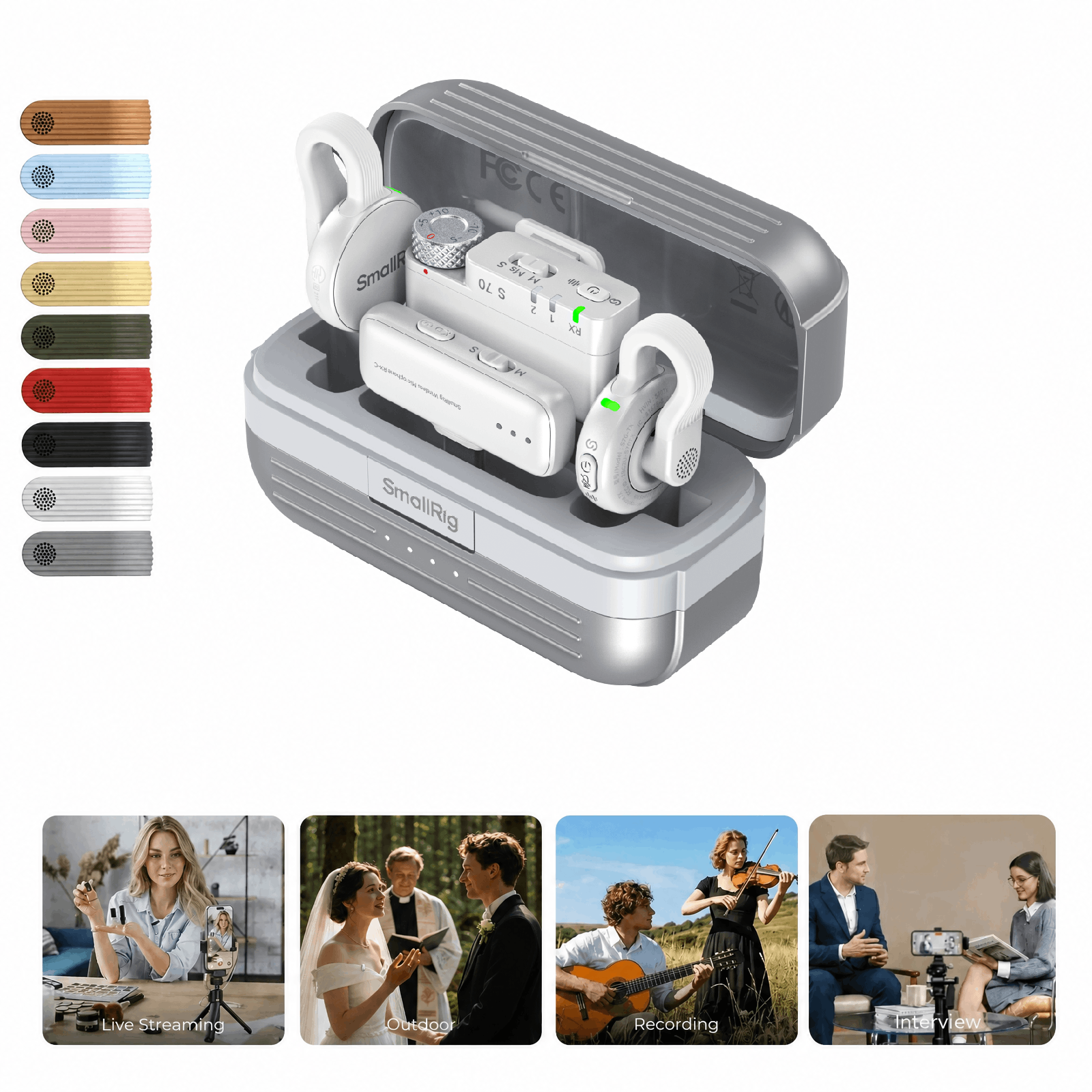 SmallRig S70 Ultra Thin Invisible Wireless Microphone for Vlog, Wedding, Interview